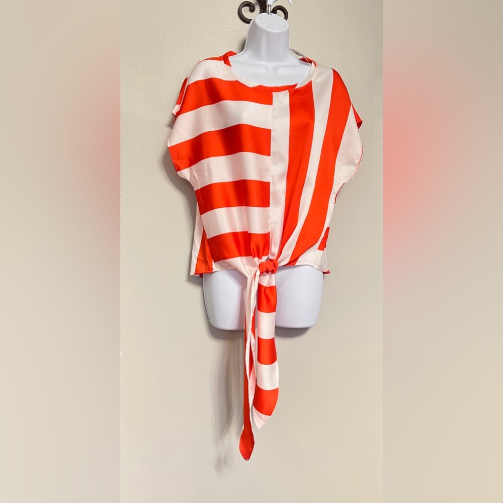 EXPRESS NEW with tags red/white striped blouse, size Small